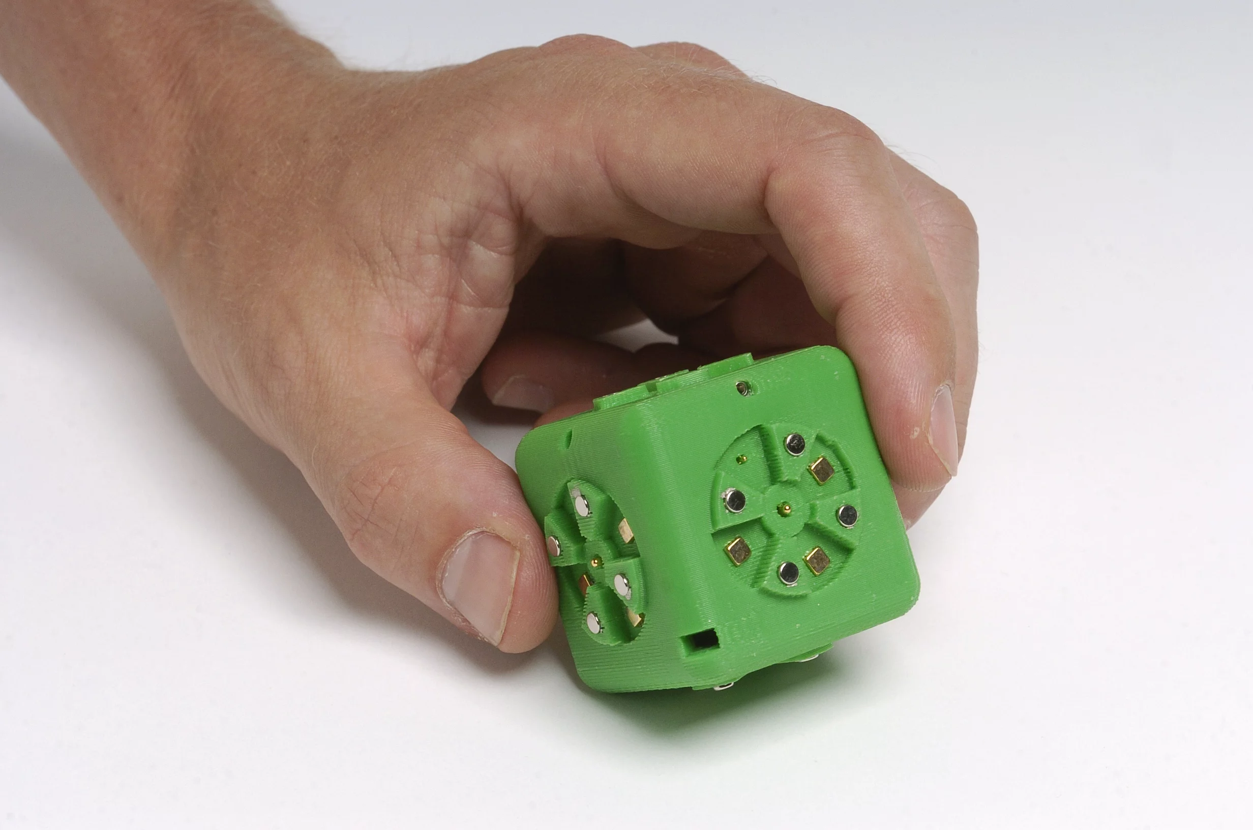 One of the pint-sized Cubelets modular blocks