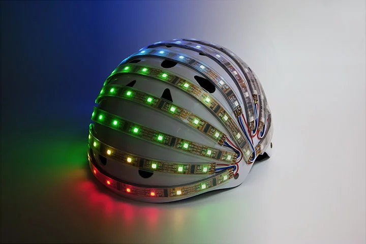 The LumaHelm, minus its translucent cover