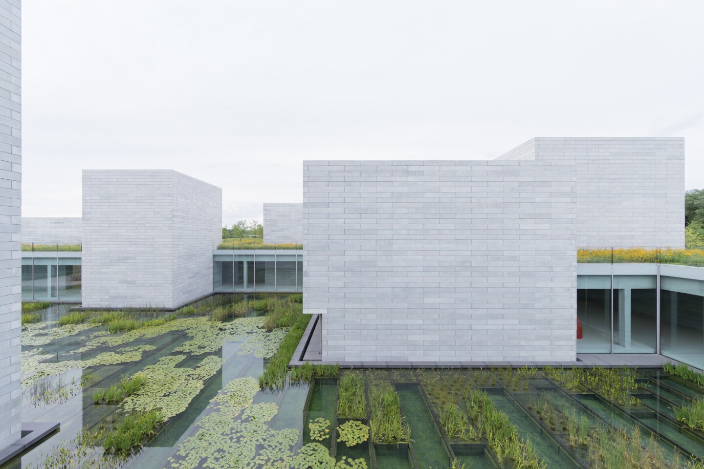 Glenstone Museum is located in Potomac, Maryland, and was designed by Thomas Phifer and Partners