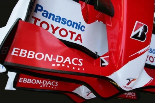 Toyota's Formula One car, aerodynamically tuned for maximum downforce and minimum drag