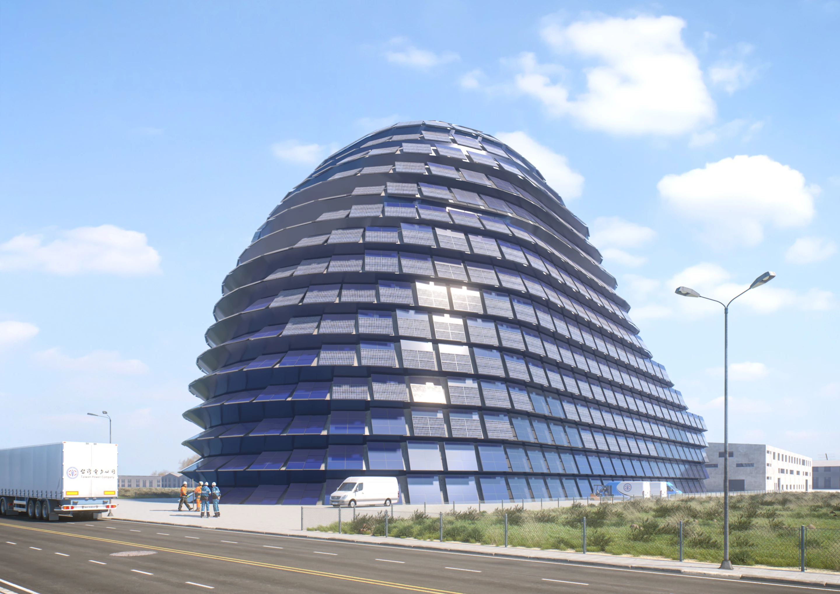 Much of Sun Rock's exterior will be covered in solar panels, though it will also feature windows and some air vents for passive ventilation