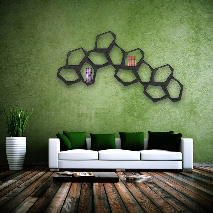 Build can be hung on the wall to create artistic storage space