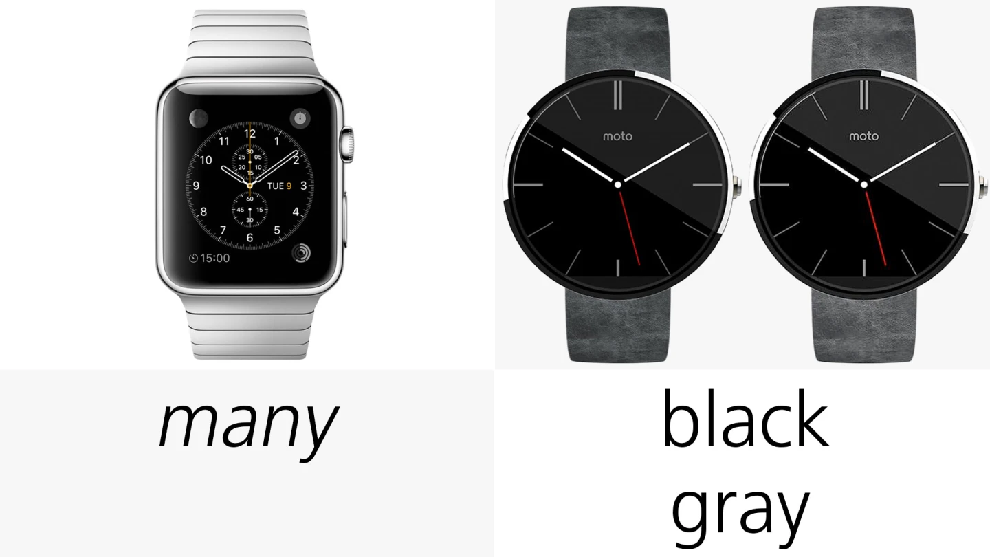 Color options (it sounds like there are too many to count for Apple Watch)