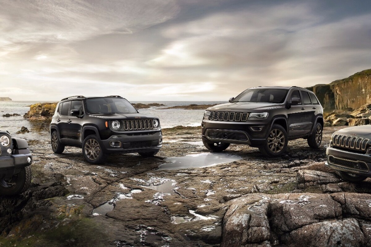 The 75th anniversary editions of the Jeep Renegade, Wrangler, Cherokee and Grand Cherokee