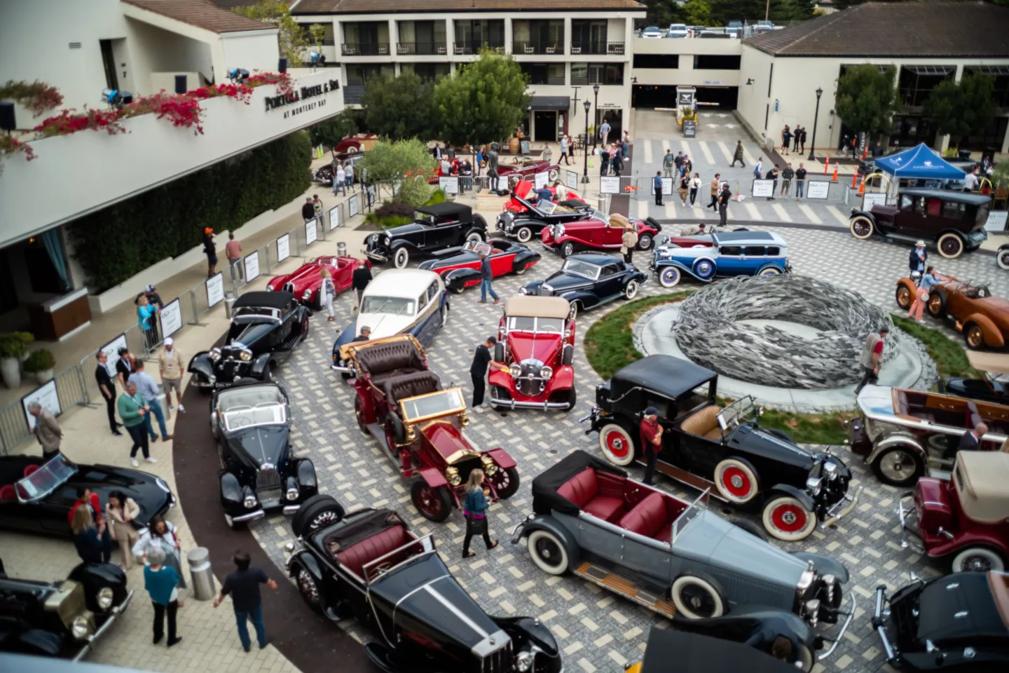 The scene outside RM Sotheby’s 2022 Monterey auction at the Monterey Conference Center.