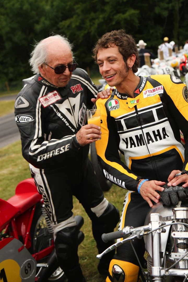 Eight world titles each: Phil Read and Valentino Rossi