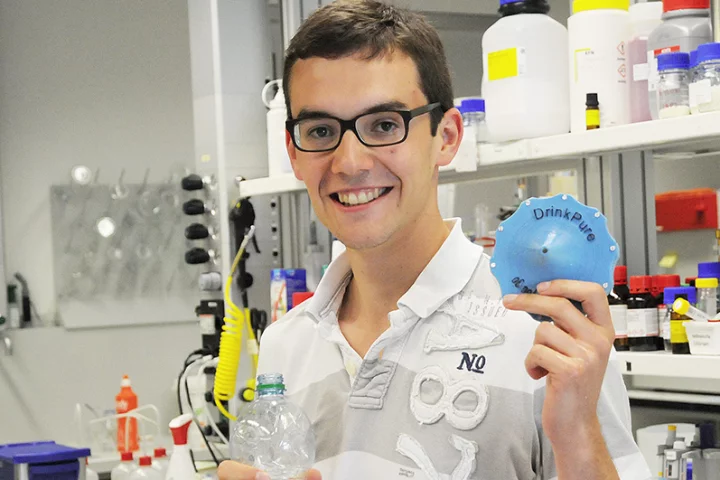 Jeremy Nussbaumer with the DrinkPure filter