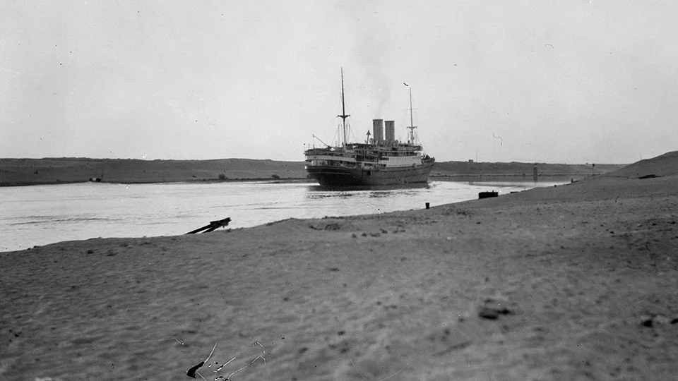 A ship grounded during low tide, one of the images in the Last Pictures time capsule