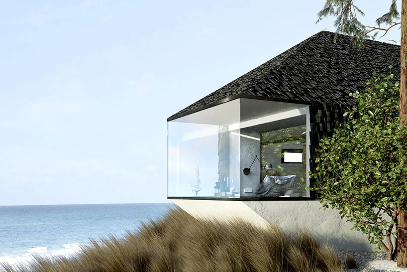 "Cabin by the Sea" is a single bedroom home built around a central living cube