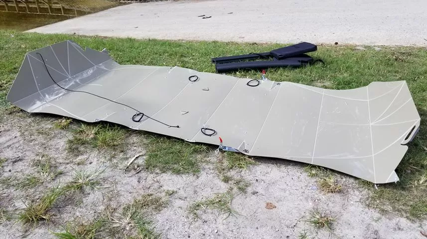 The Tucktec, laid out flat