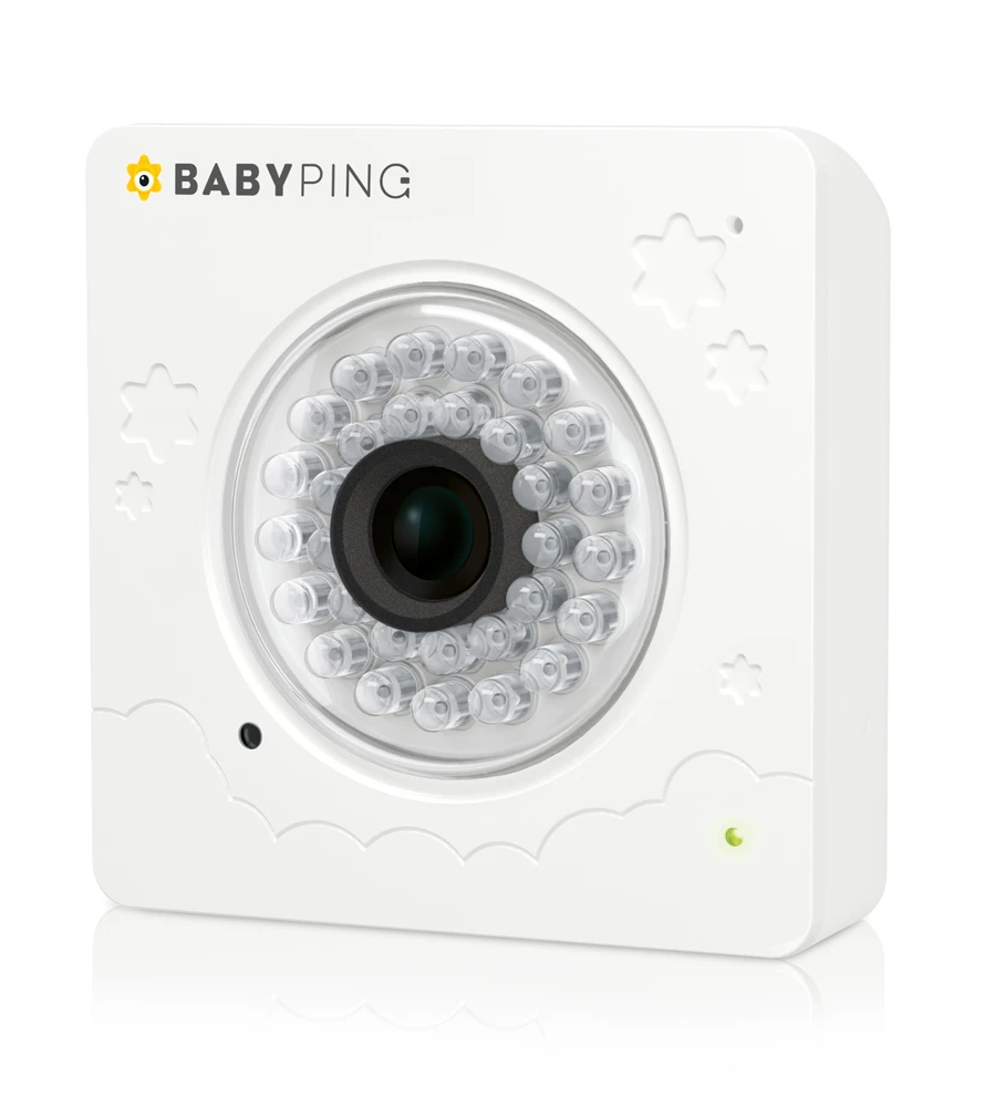The BabyPing kit features full color video with 640x480 resolution, a built-in microphone and wireless Wi-Fi