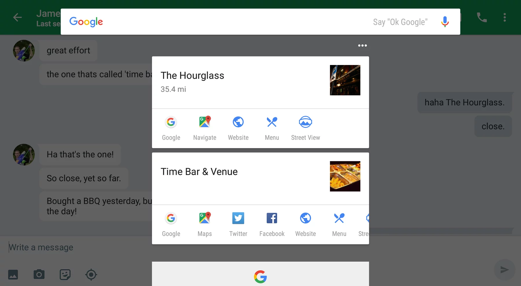 Google Now on Tap: identifying places and providing directions