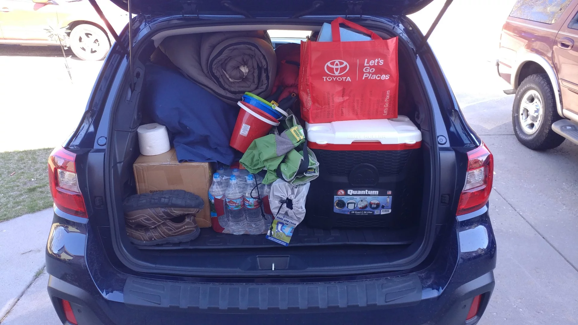 After packing the bare essentials for camping, we realized that there was still plenty of room for some extras in the 2018 Subaru Outback