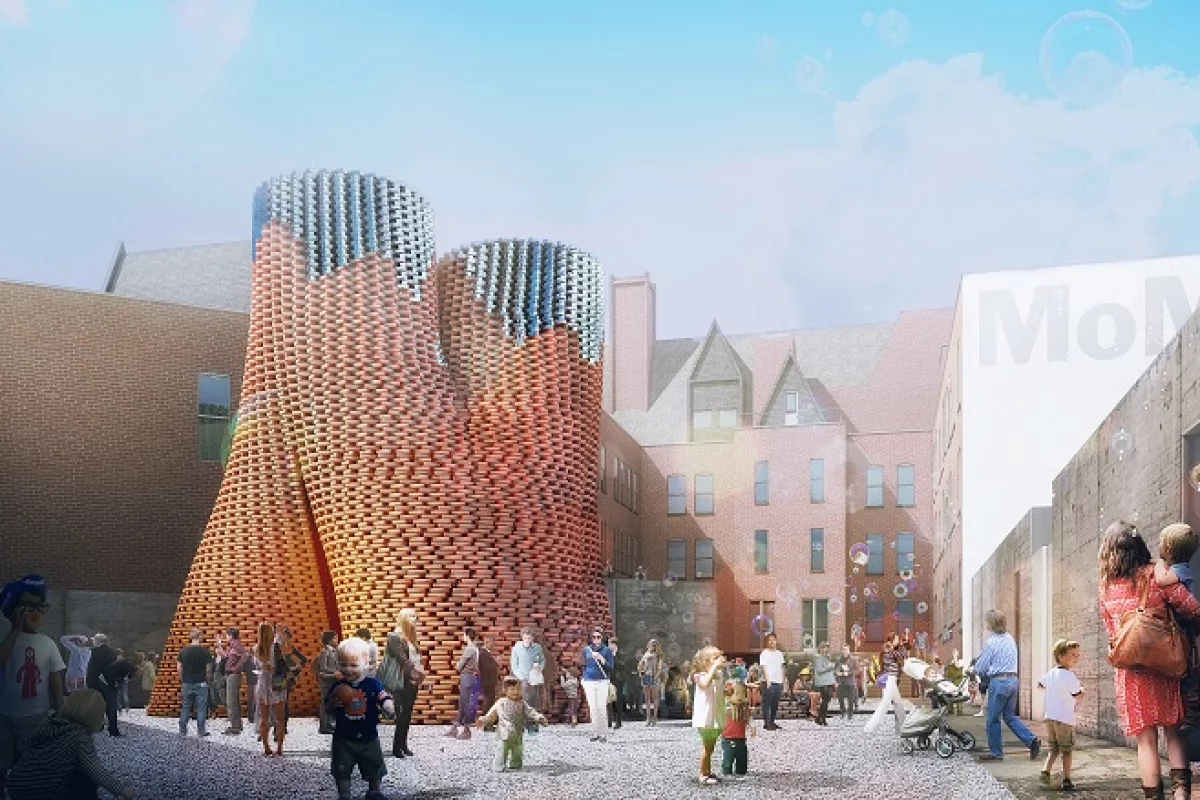A tower made of organic bricks has won the Young Architects Program 2014