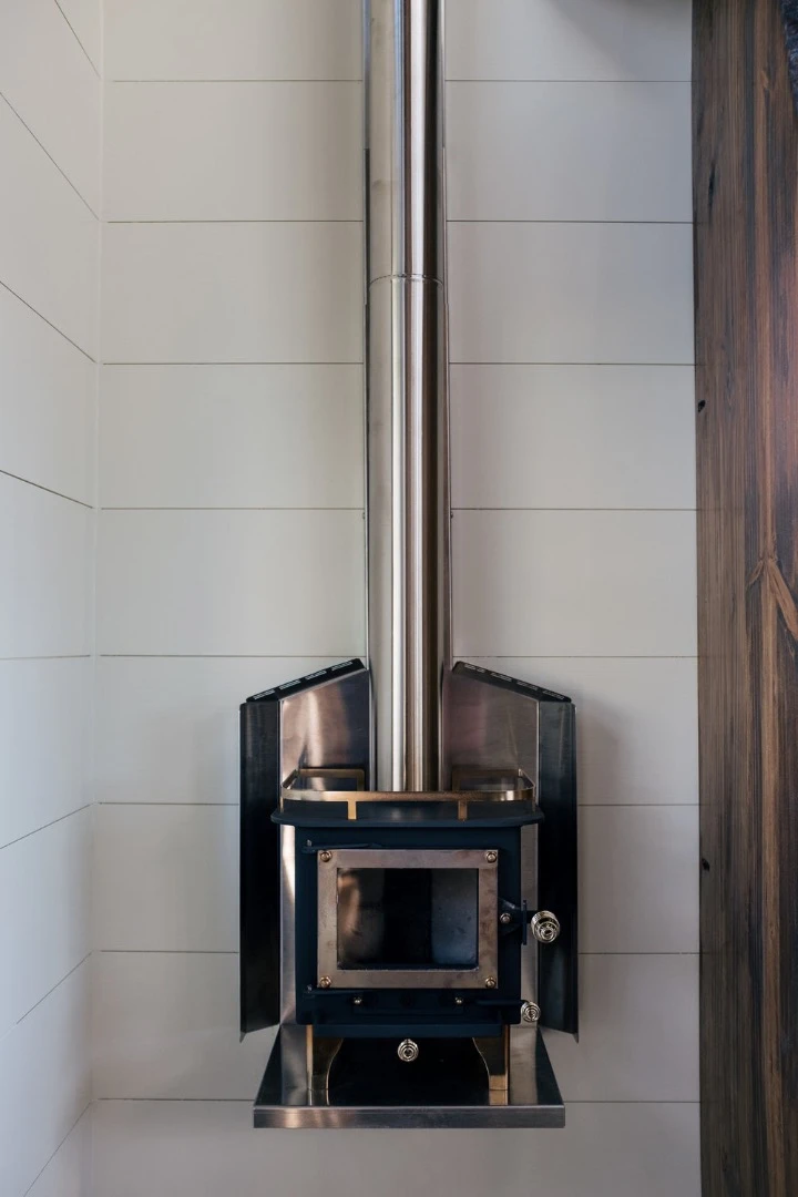 The Silhouette's wood-burning stove