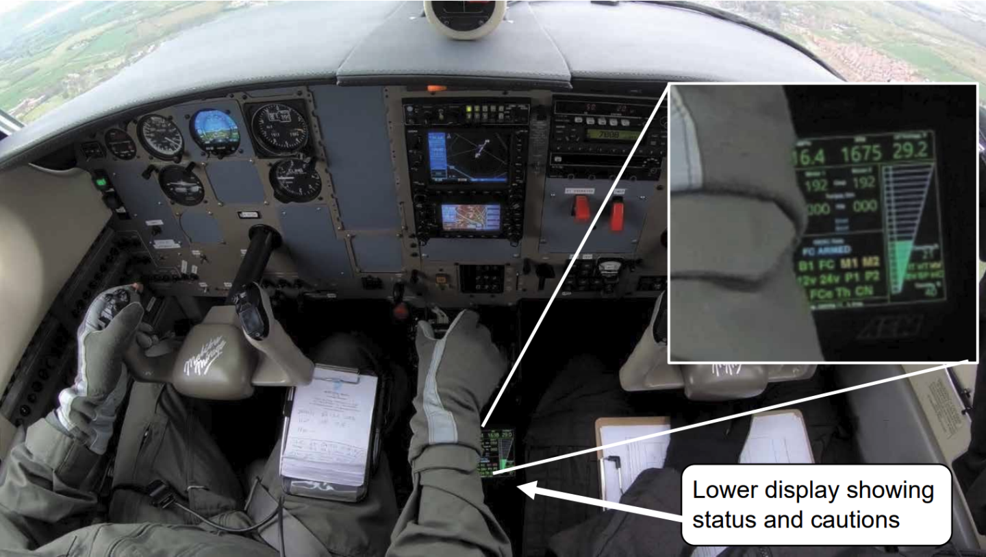 View from the cockpit just after the power cut out