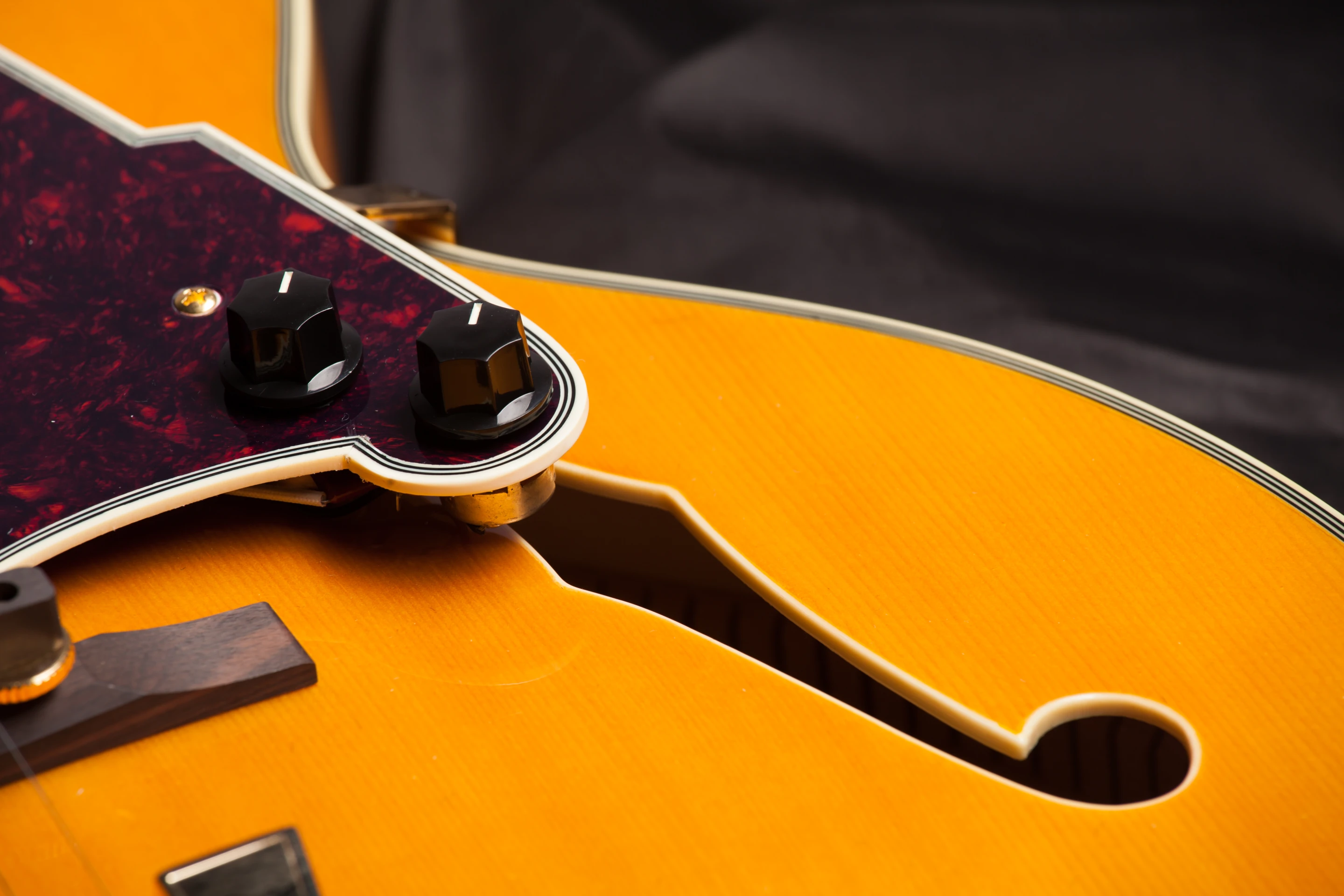 Detailing of the D'Angelico EXL-1 reissue guitar