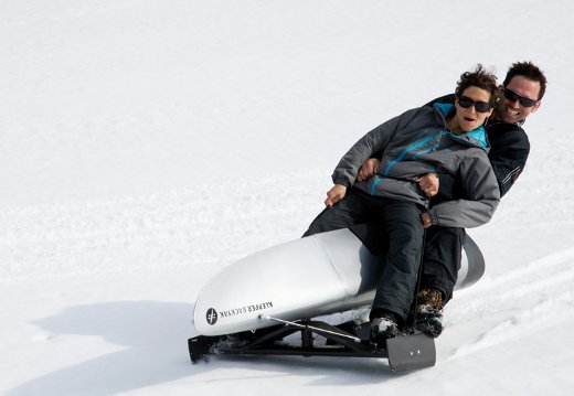 The Snow package turns the Backyak into a fully functional sled that can hike up the mountain on your back