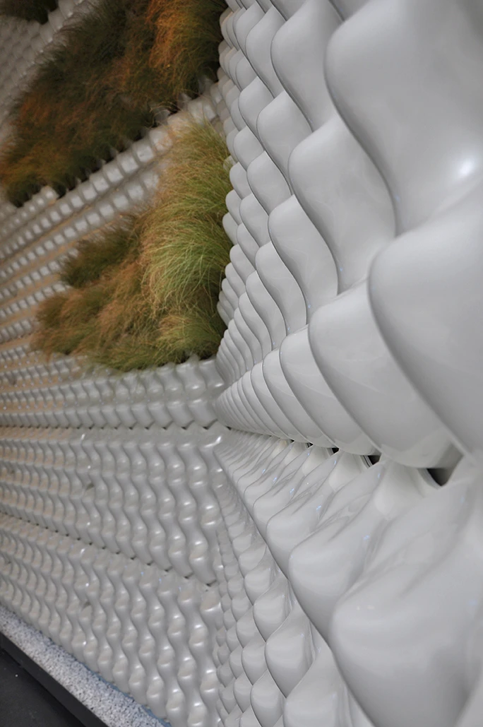 Vertical garden walls featured amid the Slovenian Pavilion