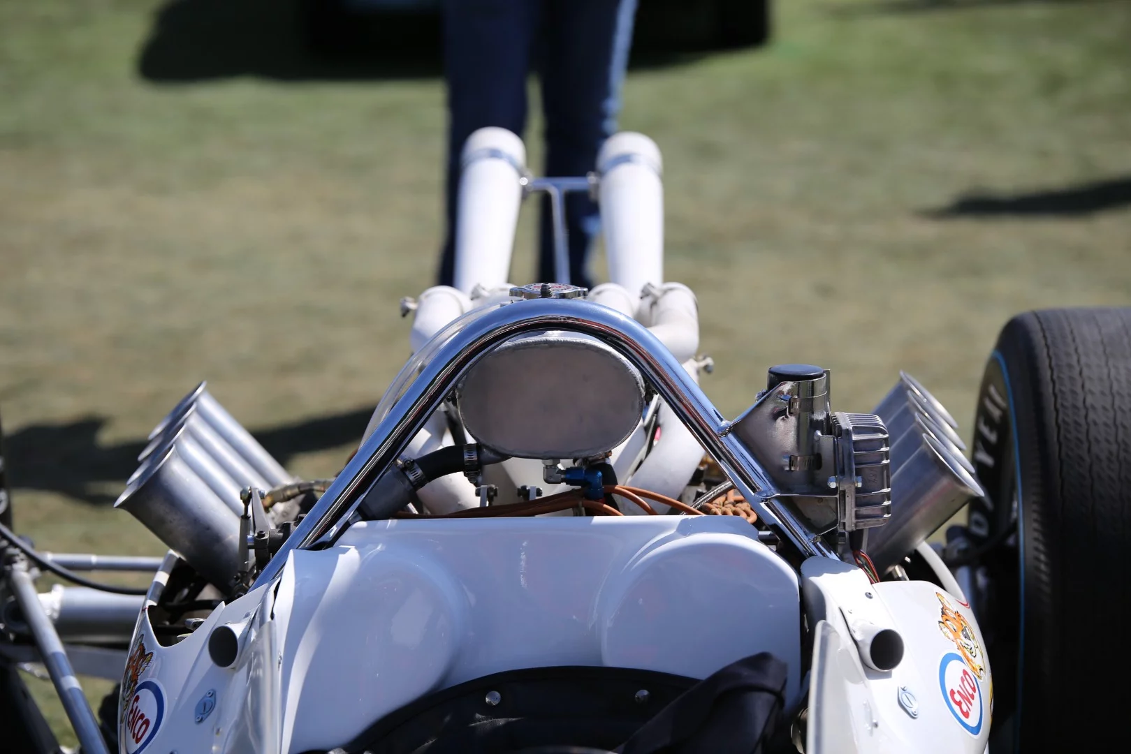 Engine with some car attached