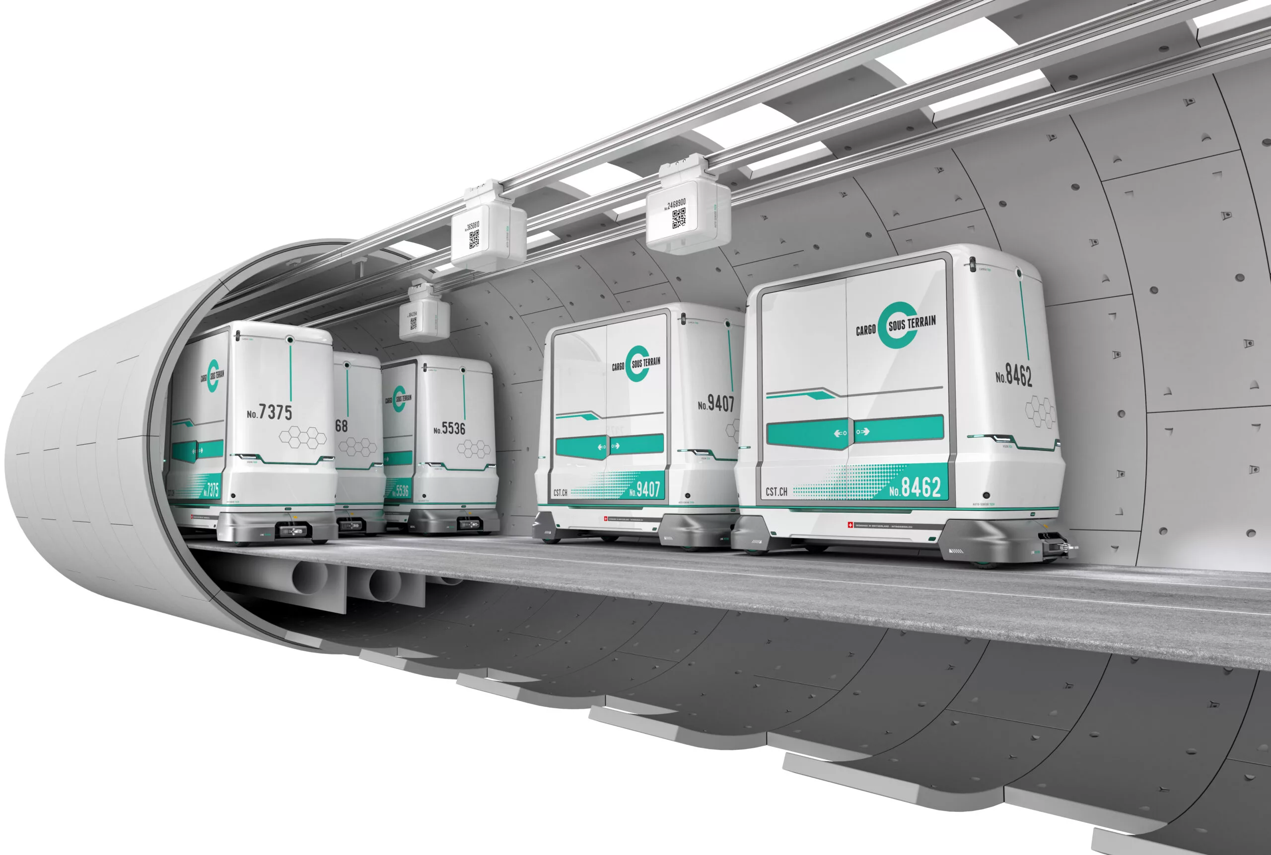 The inductively-powered electric cargo pods aim to take strain off Switzerland's road system
