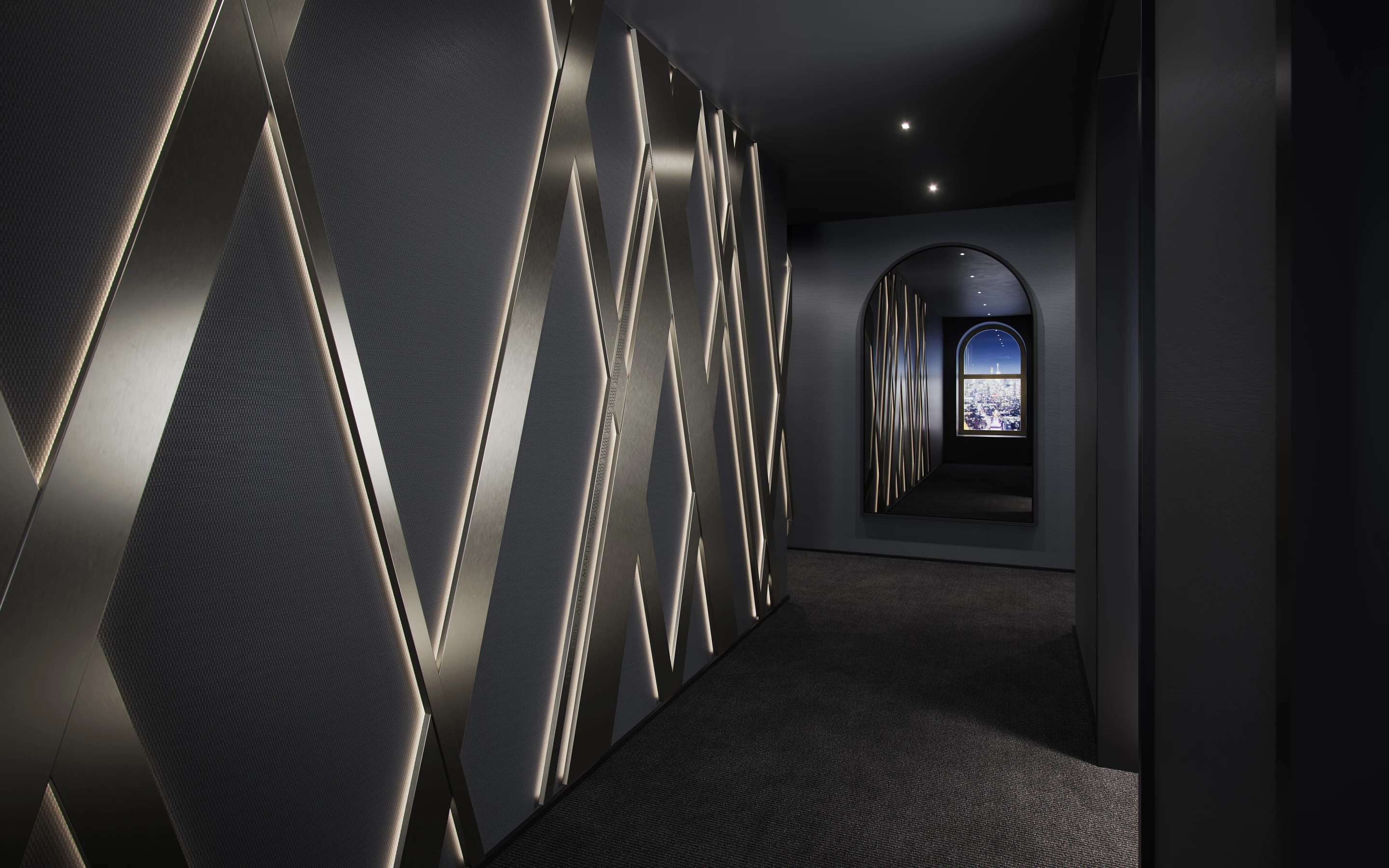 130 William incorporates Aston Martin's signature crosshatch design