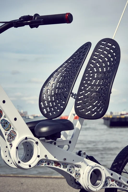 The seat on the MC2 Chopper is designed to deliver a comfortable ride
