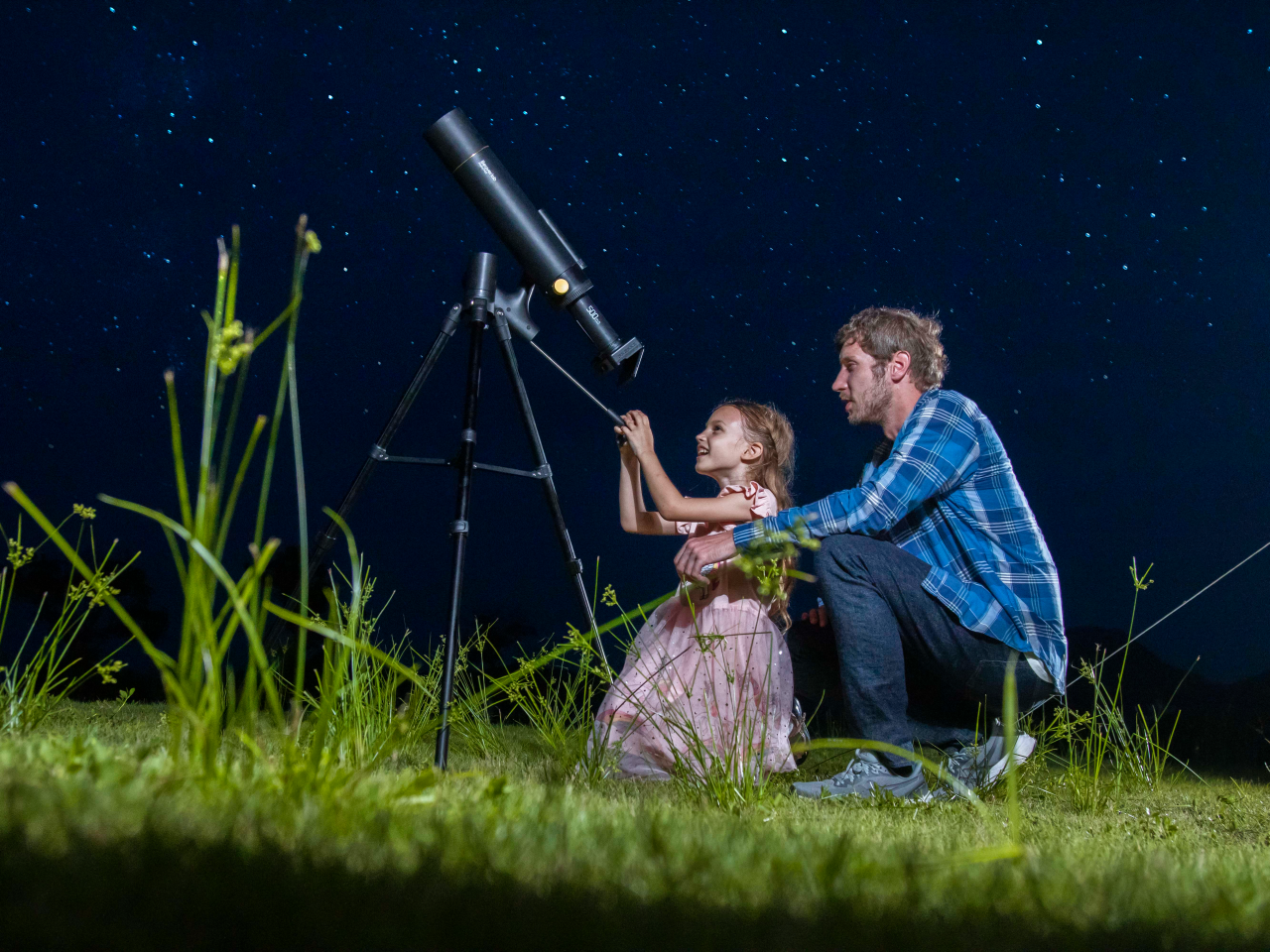 The celestial action can be viewed on a tilting touchscreen