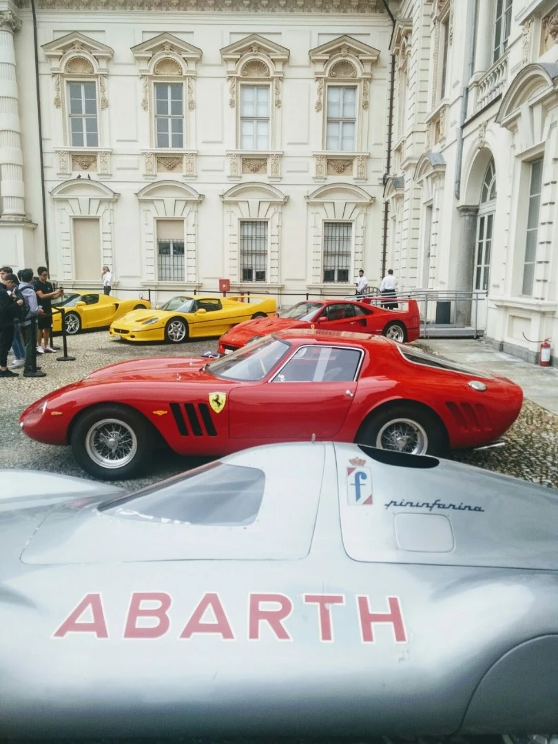 The Abarth Record Pininfarina La Principessa and the Ferrari 250 GT Drogo, both beautiful cars derived from competition