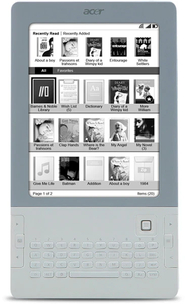 The LumiRead sports a sunlight-friendly 6 inch e-Ink display with a QWERTY keyboard underneath