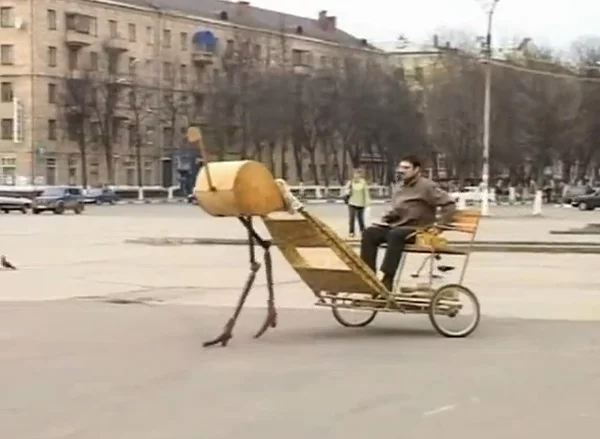 Konstantin Ivanov's robot-driven carriage turns heads when taken out on city streets