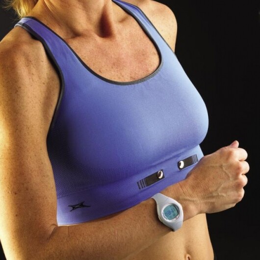 Sports bra monitors heart rate with builtin heart monitor