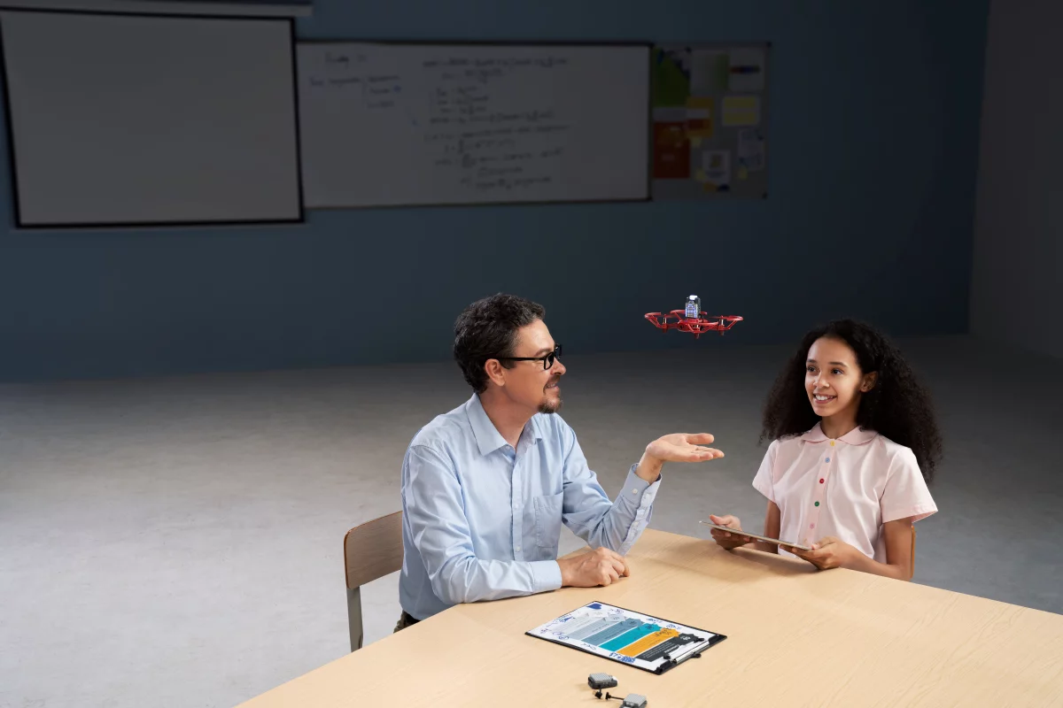 With the help of educators, students can learn to control the RoboMaster TT drone using open-source coding platforms