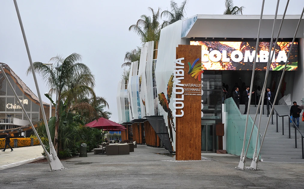Outside the Colombia Pavilion