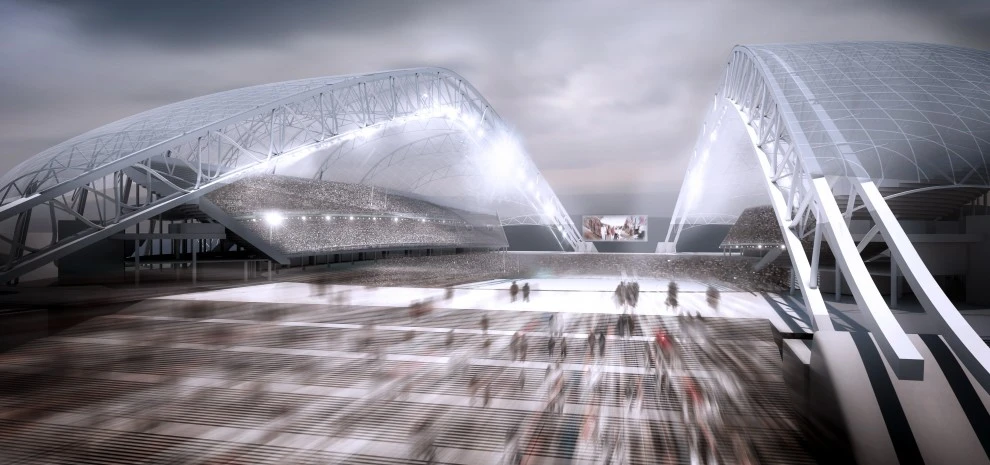 Interior rendering of the Fisht Stadium (image: Populous)