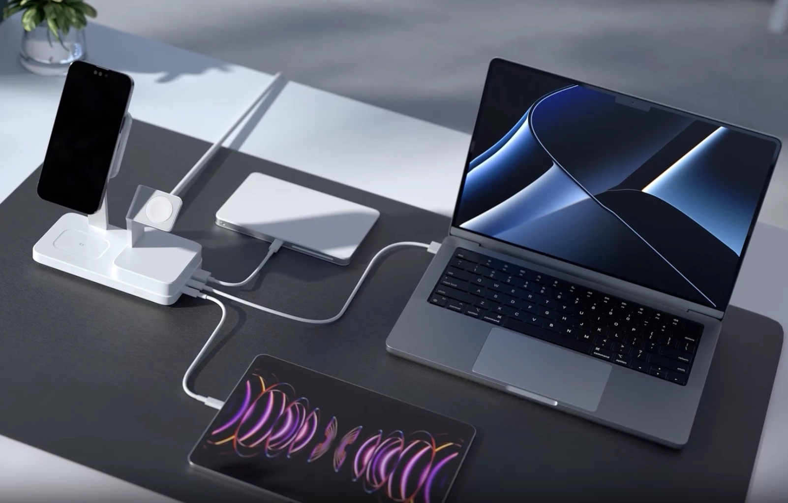 This all-in-one charging station is also a handy desk organizer