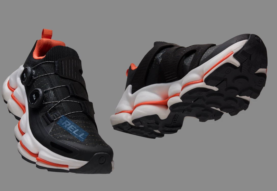 The all-new Merrell SpeedArc Boa features multiple coils of shock-absorbing foam and two coils of Boa fit