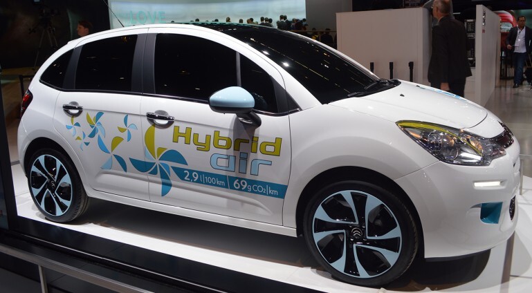 The Peugeot Hybrid Air concept at IAA 2013 in Frankfurt