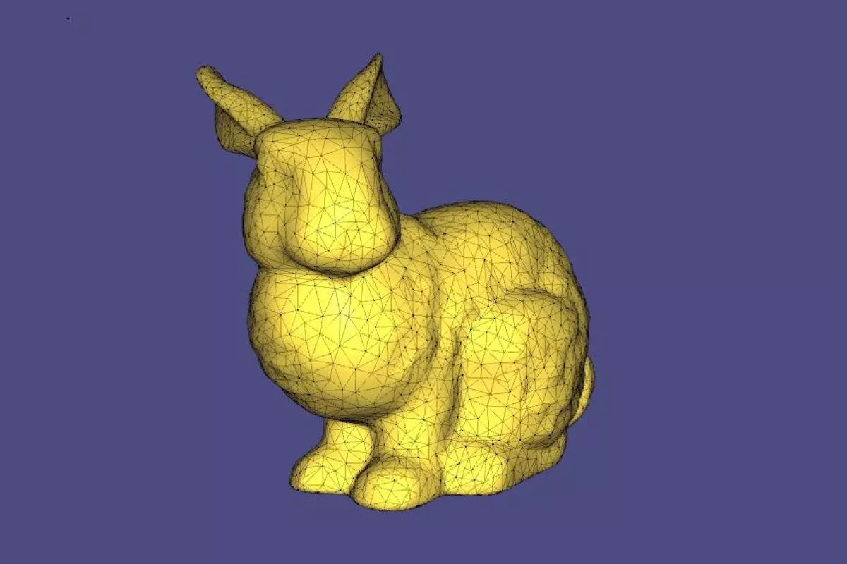 A mesh of the Stanford Bunny model, which researchers have now embedded into DNA – and in turn, 3D printed the model containing the DNA