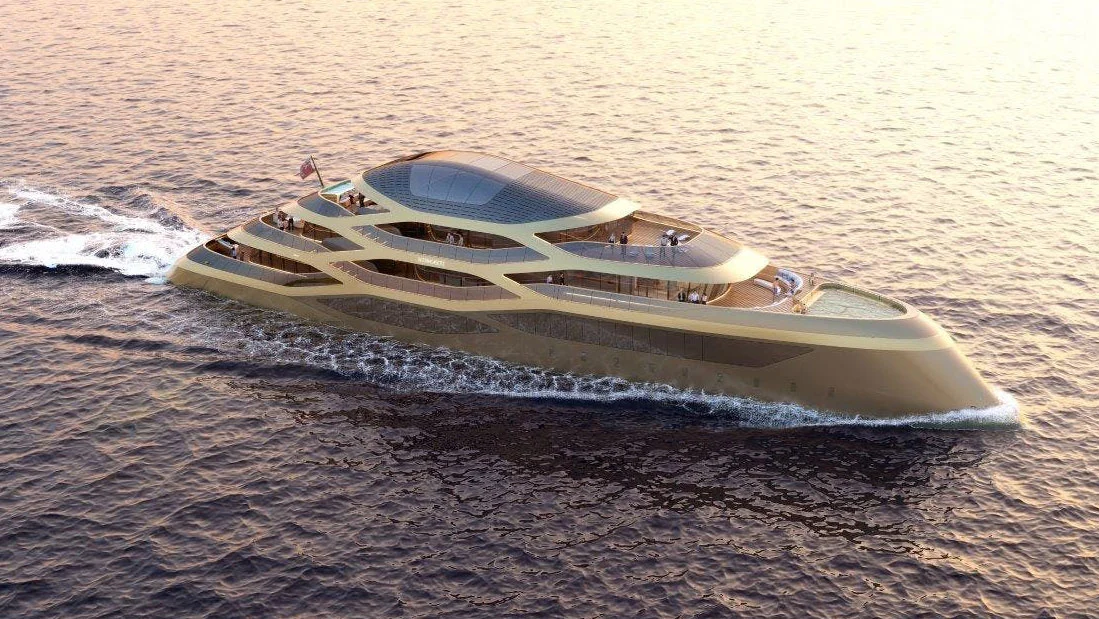 The Benetti Se77antasette concept yacht debuted at the Monaco Yacht Show
