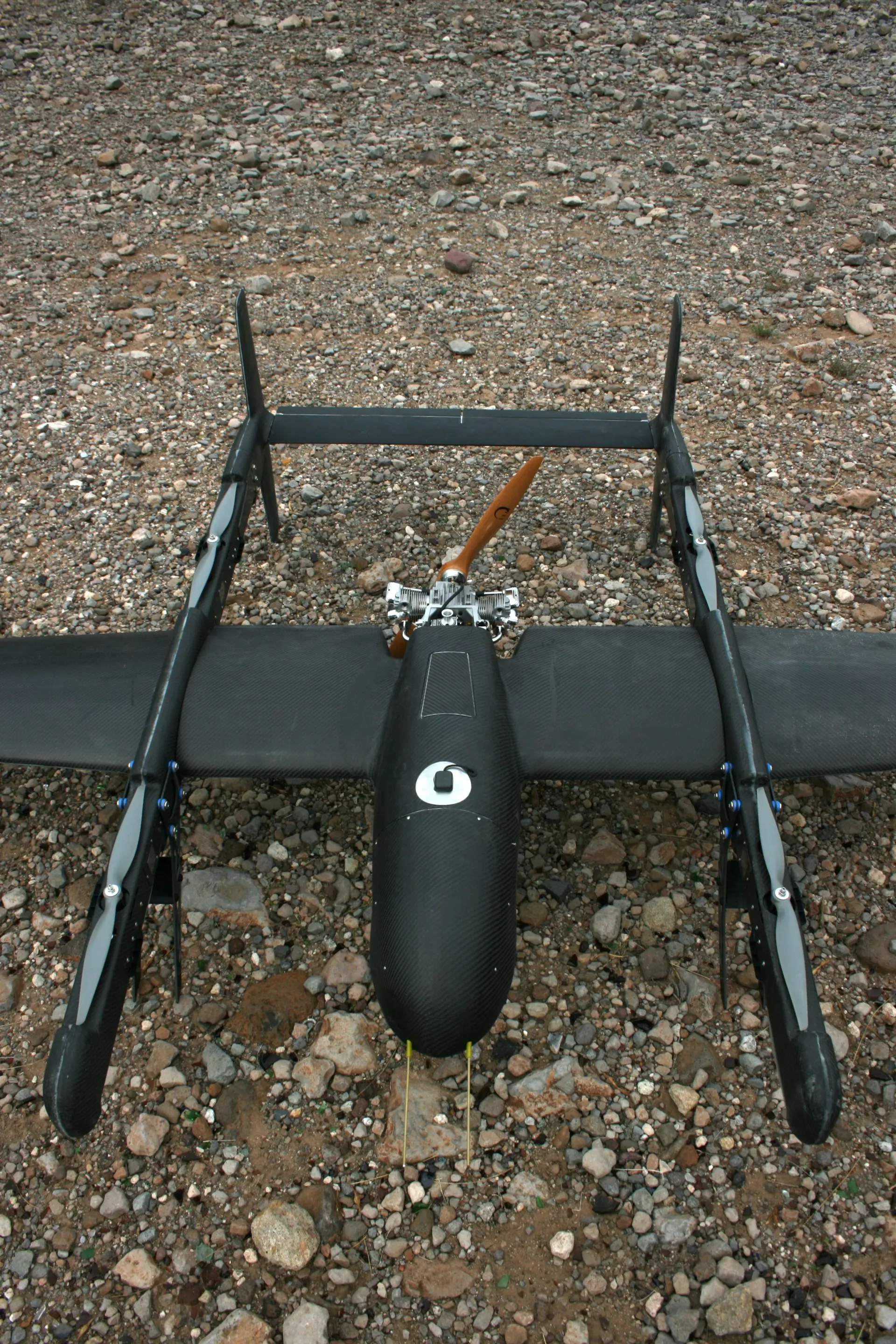 The HQ's dual gas/electric propulsion system allows the UAV to stay in the air longer