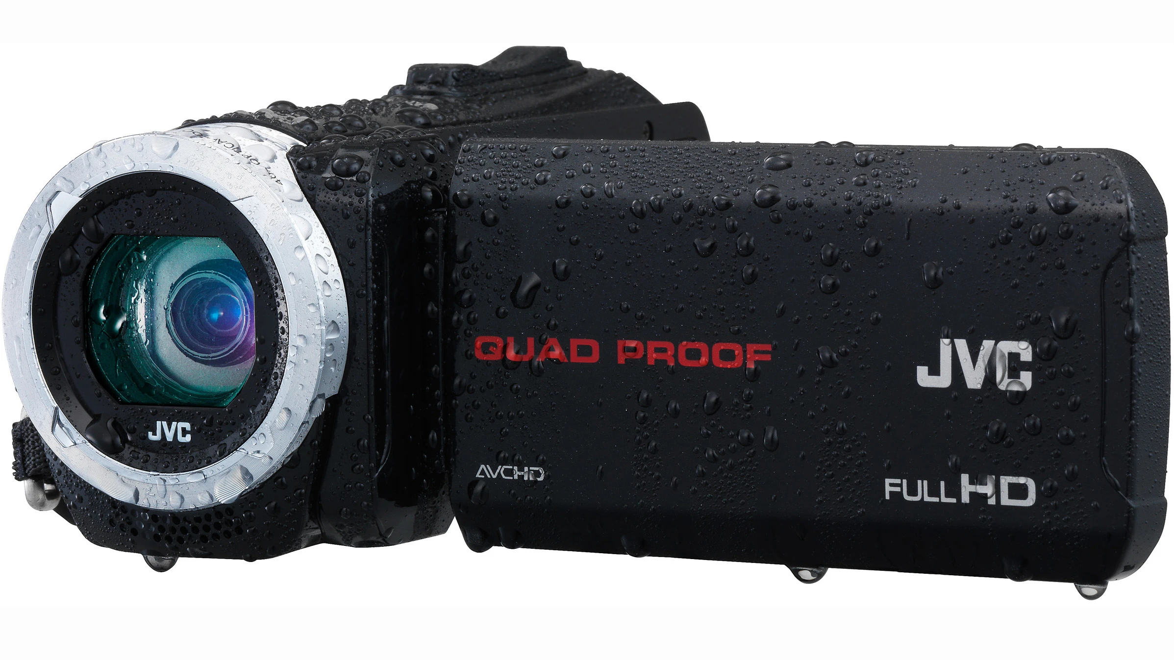 The Everio GZ-R10 (pictured) and GZ-R70 have been ruggedized thanks to JVC's "Quad-Proof" technology