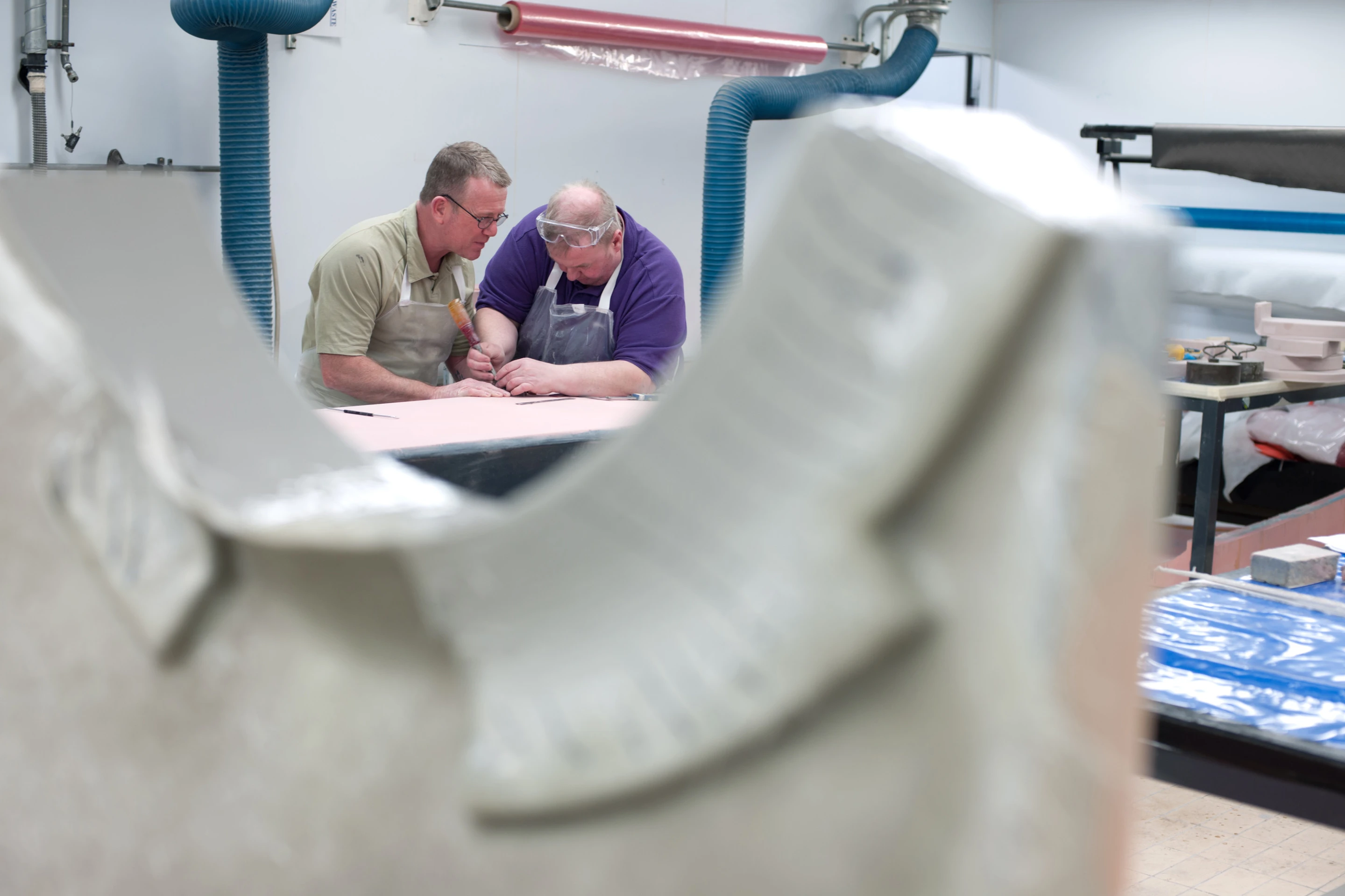 Installation being fabricated