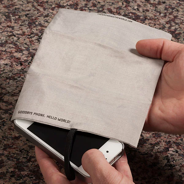 The Blokket Signal Blocking Phone Pocket jams most radio frequencies, keeping your mobile devices and RFID-chipped IDs secure