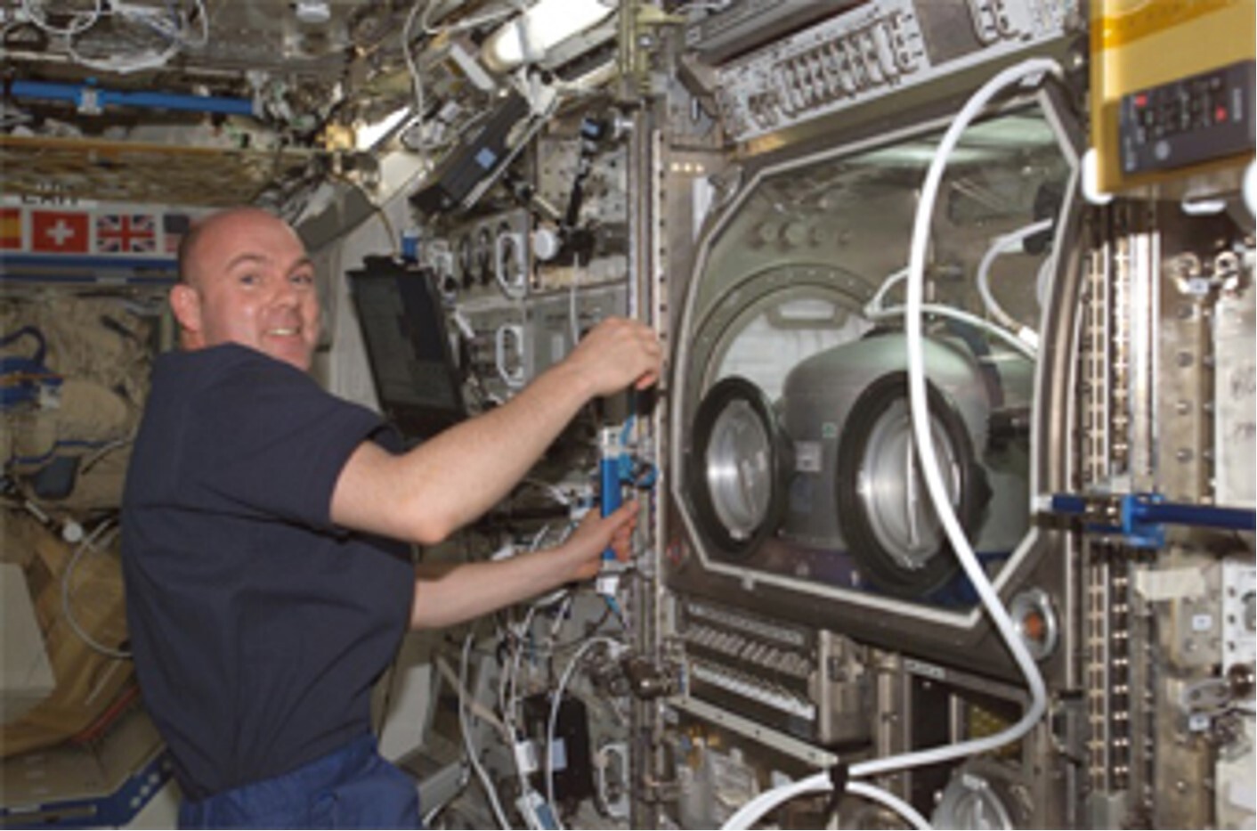 Working on the Materials Science Laboratory (Image: ESA)