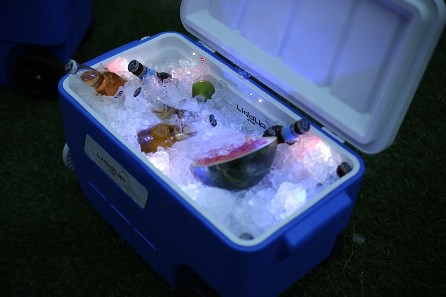 The lights work automatically, just like a refrigerator