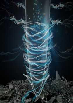 Artist's impression of plant roots soaking up plastic particles