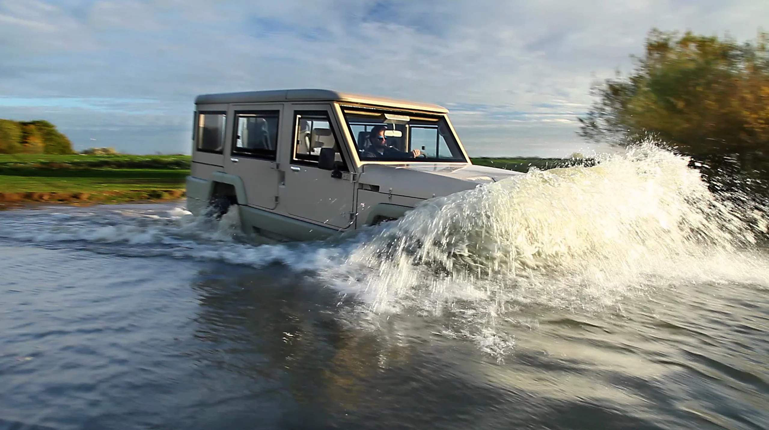 The Amphibicruiser 4-door amphibious SUV takes to the water