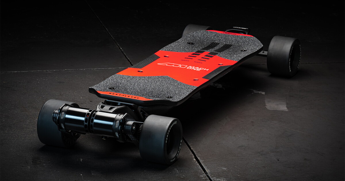 Formula-1-inspired carbon electric skateboard shoots riders up to 45 mph
