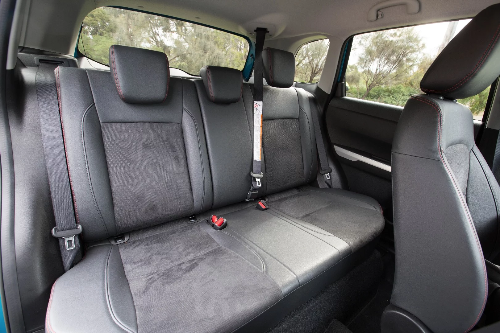 Rear seat space is acceptable, but not incredible, in the Suzuki Vitara Turbo